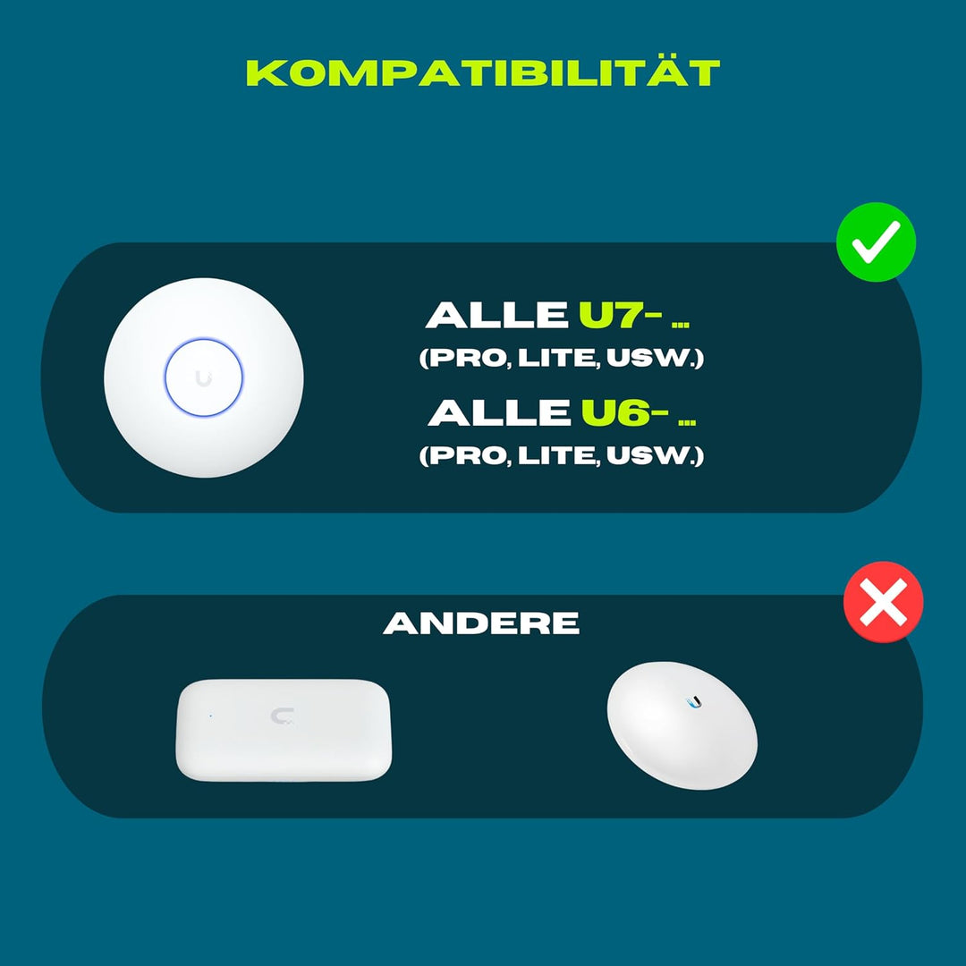 Wandhalterung für Ubiquiti UniFi U7 & U6, Stahl, 90 Grad Winkel, Wandmontage, Made in Germany, Edels
