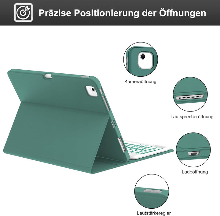 Hülle Beleuchtete Tastatur für Air 13 Zoll (2025/2024) M3/M2, QWERTZ Magnetisch Abnehmbare Keyboard
