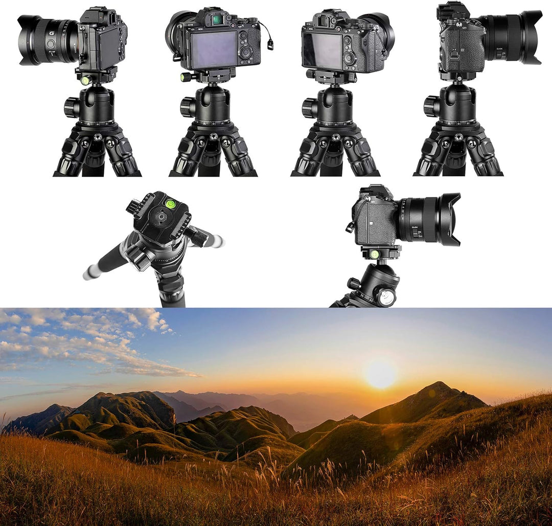 TINKTEEK Pyramid Panorama Kugelkopf Stativkopf Doppelte Panoramaplatte 460g Höhe 9cm Tragkraft 20kg