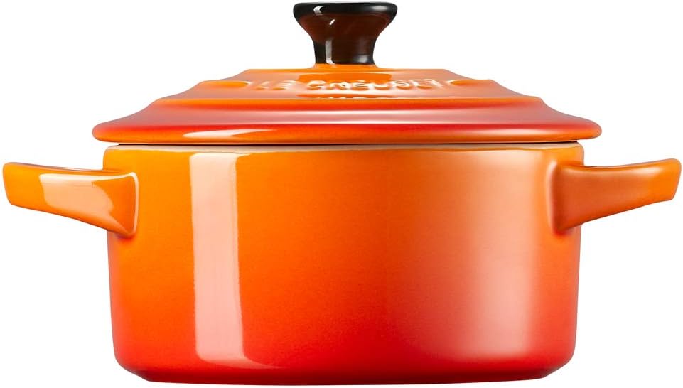 Le Creuset Mini-Cocotte aus Steinzeug, 200 ml, 10 x 5 cm, Ofenrot, 71901100900100, Ofenrot
