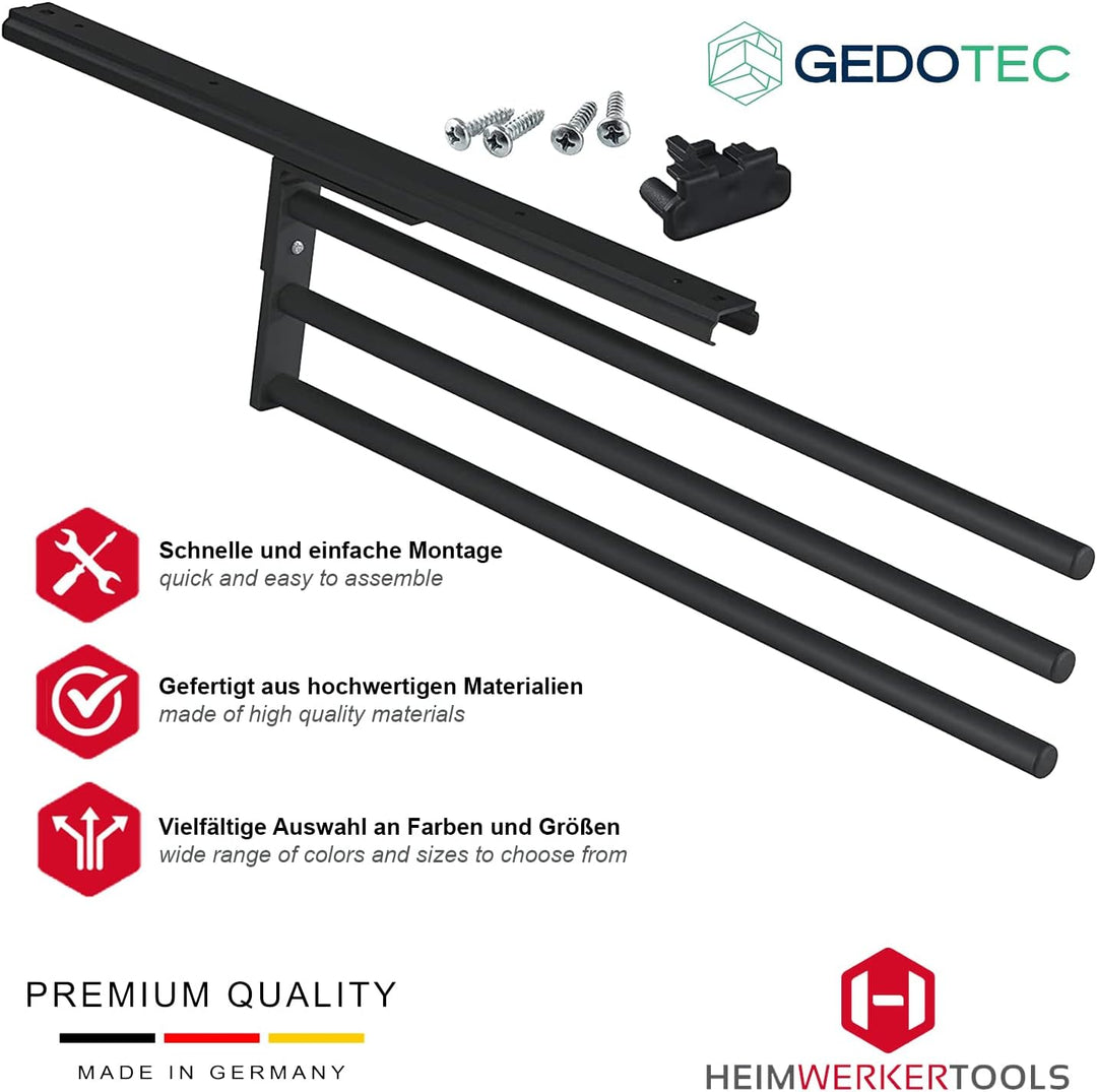 Gedotec Handtuchhalter | H6008 | Handtuchauszug 3-armig ausziehbar | 1 Stück | Geschirrtuchhalter Lä