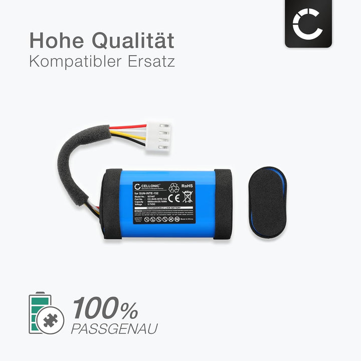 CELLONIC 1x Akku für Lautsprecher Kompatibel mit JBL Flip 5 Eco Edition, Flip 5 Ocean, SUN-INTE-152