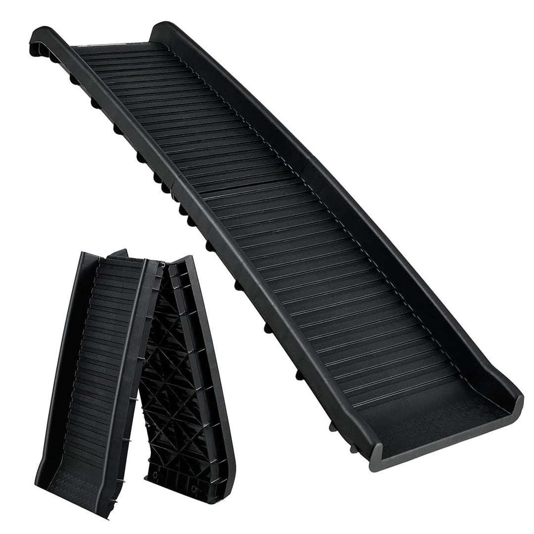 VOZZY® Auto Kofferraumrampe klappbar Hunderampe max75kg Sicher, Schonend,156x40cm Hundetreppe aus Ku