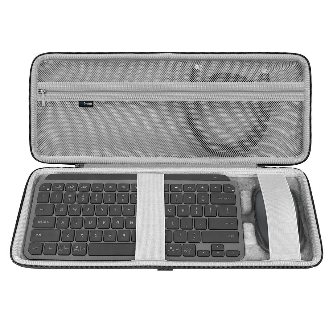 GEEKRIA Tastaturhülle, Hartschalen-Schutzhülle, Reisetasche, kompatibel mit Logitech MX Keys Mini Mi