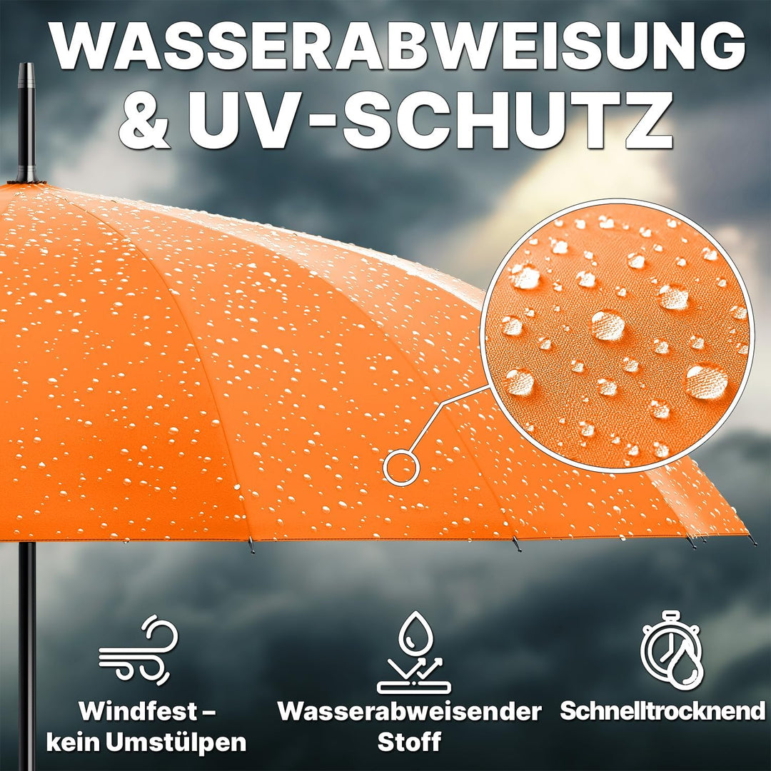 Royal Walk Regenschirm Gross Sturmfest Golf Schirm XXL Stabiler Stockschirm | Grosser Regenschirm fü