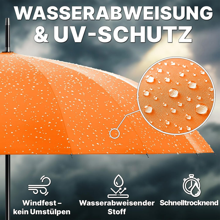 Royal Walk Regenschirm Gross Sturmfest Golf Schirm XXL Stabiler Stockschirm | Grosser Regenschirm fü