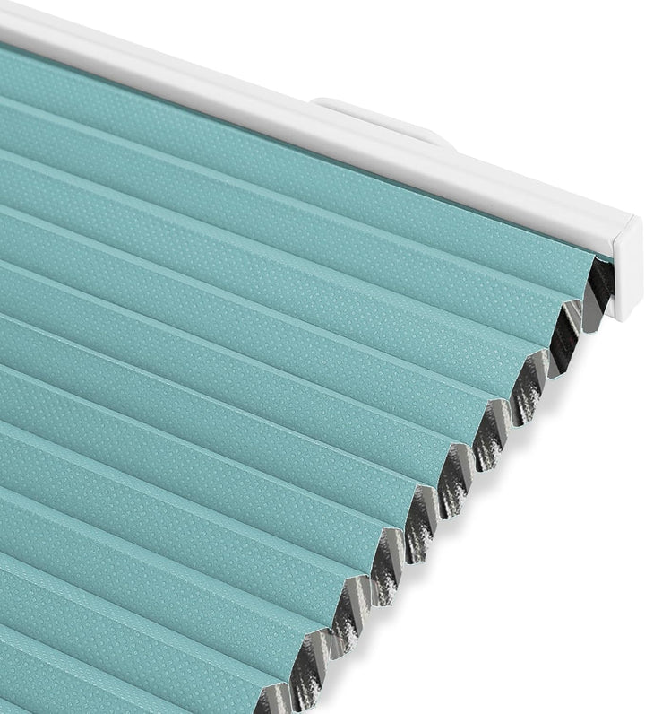 Wabenplissee Plissee ohne Bohren Verdunkelung Klemmfix Thermo Verdunklungsplissee, Blau-Weiss 40x130