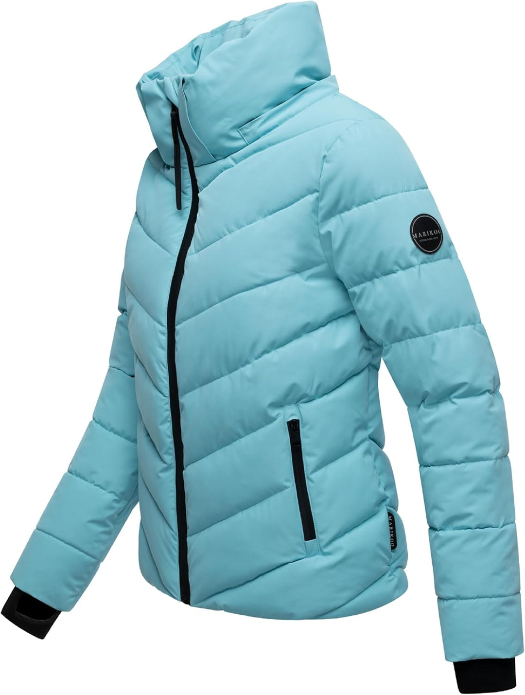 MARIKOO Damen Winterjacke warme Steppjacke mit abnehmbarer Kapuze Samuiaa XVI XS-3XL XS Sky Blue, XS