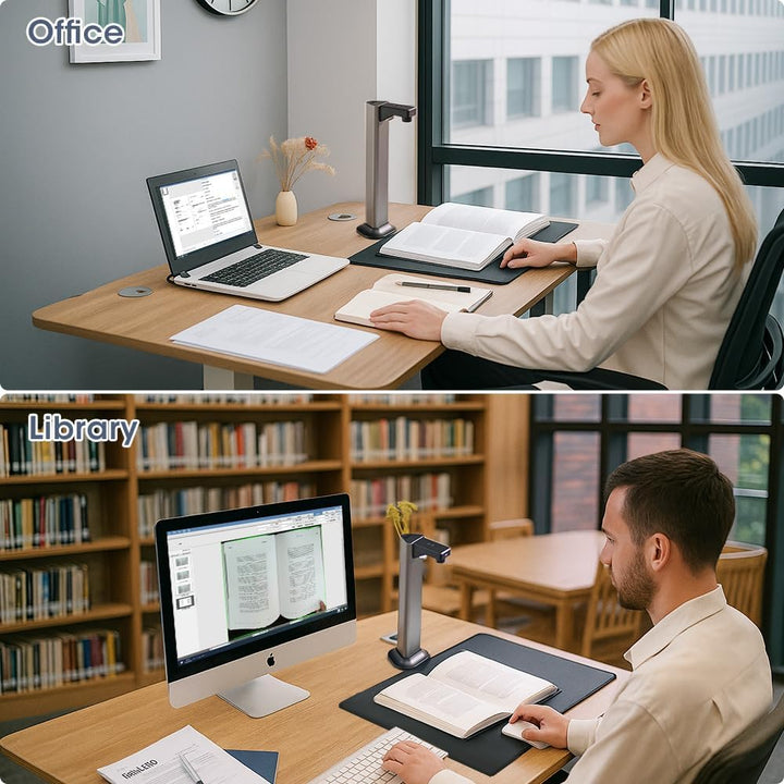 A3 Scanner Dokumentenscanner USB: 13MP Buchscanner mit OCR TTS Visualizer 3-Stufige LED Beleuchtung