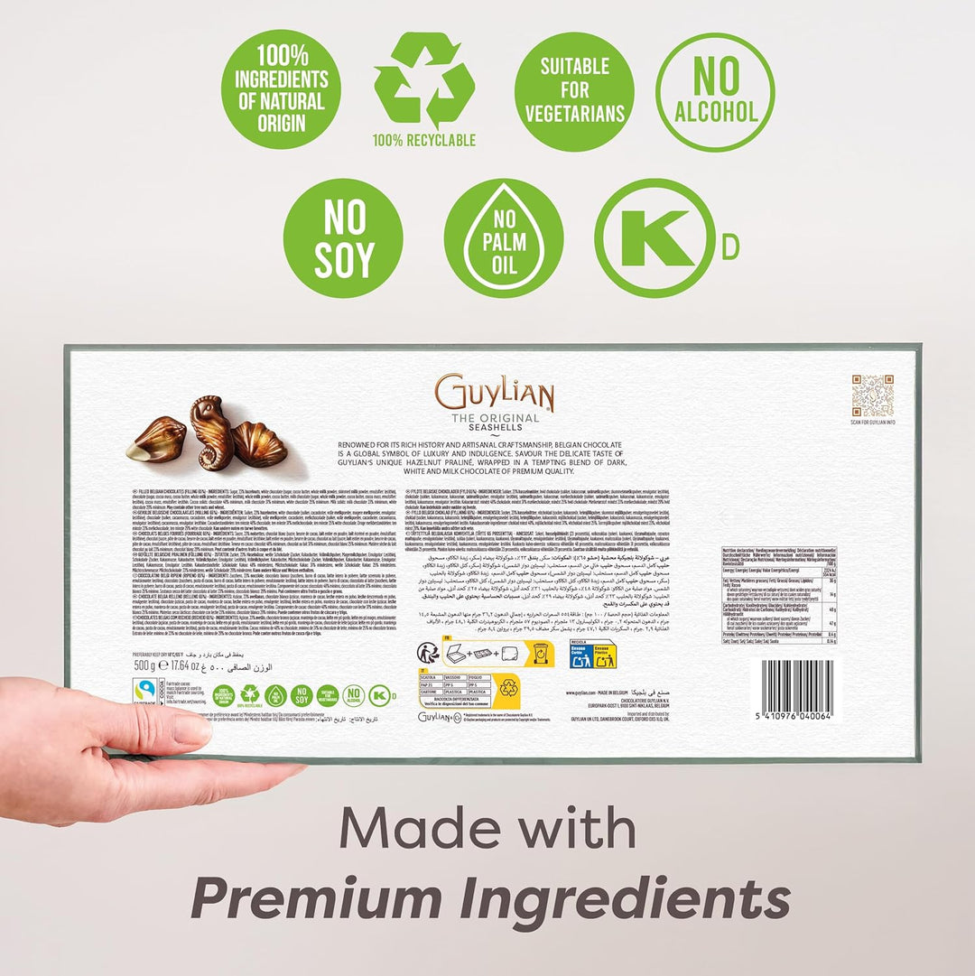 Guylian Meeresfrüchte Pralinen 500g – Original Premium Belgische Pralinen mit Nuss-Nougat Füllung un