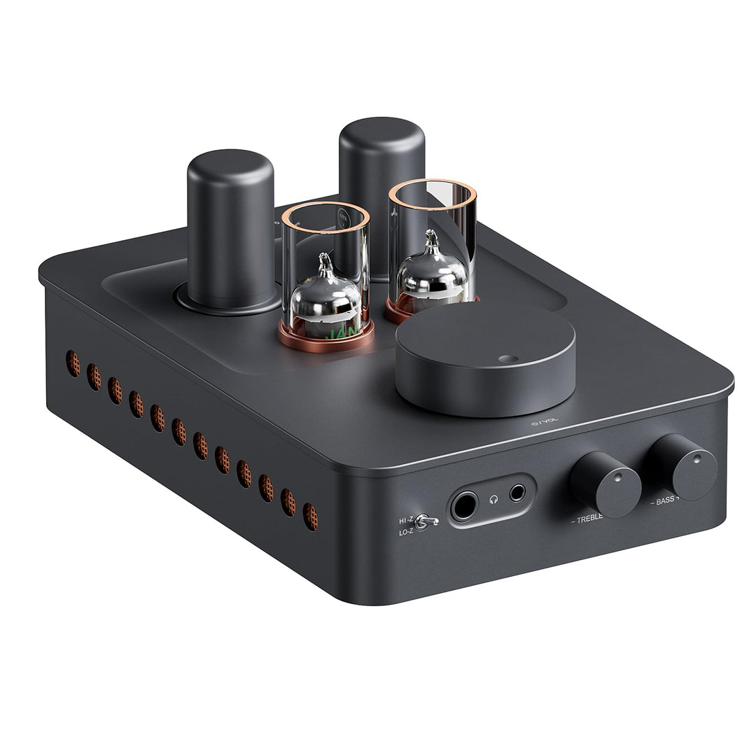 Fosi Audio GR70 Röhren Kopfhörer Verstärker, Authentische Röhren-Verstärkung Preamp mit Vakuum, Mini