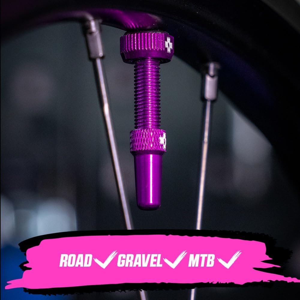 Muc-Off Unisex V2 Presta Tubeless Ventile, Lila, 60mm Violett 60mm, Violett 60mm
