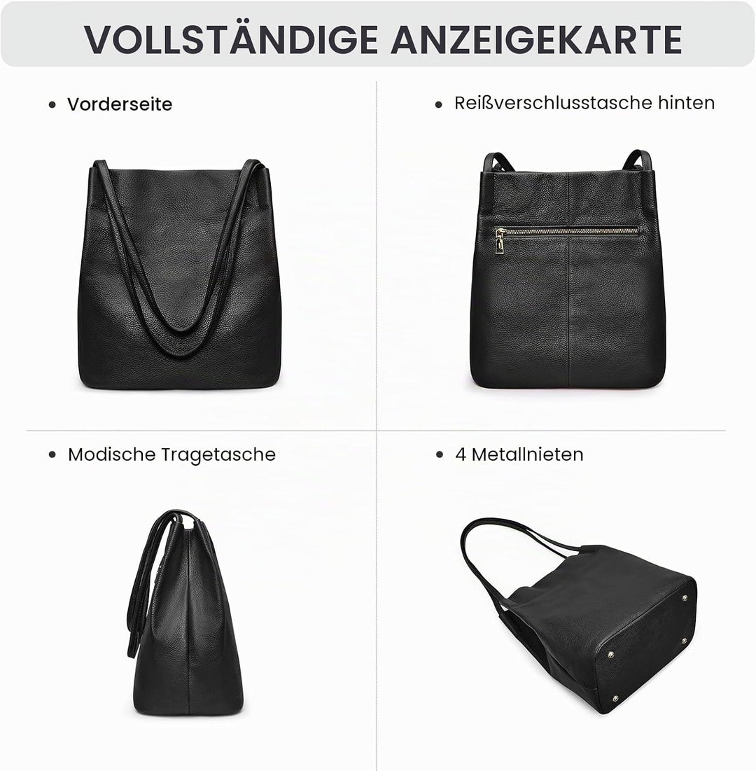 Kattee Damen weiche Echtleder Totes Umhängetasche Geldbörsen und Handtaschen mit oberem Magnetversch