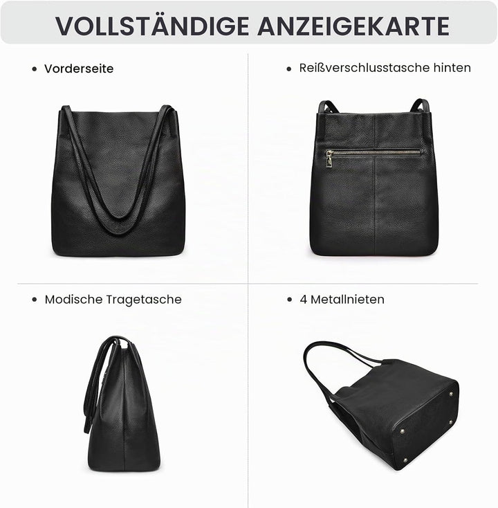 Kattee Damen weiche Echtleder Totes Umhängetasche Geldbörsen und Handtaschen mit oberem Magnetversch