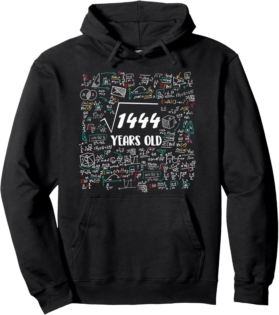 Quadratwurzel von 1444 Geburtstag Mathematik 38. Geburtstag 38 Jahre alt Pullover Hoodie
