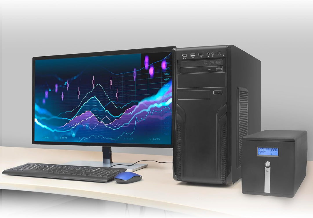 ACT Back-up USV Unterbrechungsfreie Stromversorgung Line Interactive, 1000VA Batterie UPs Power Supp