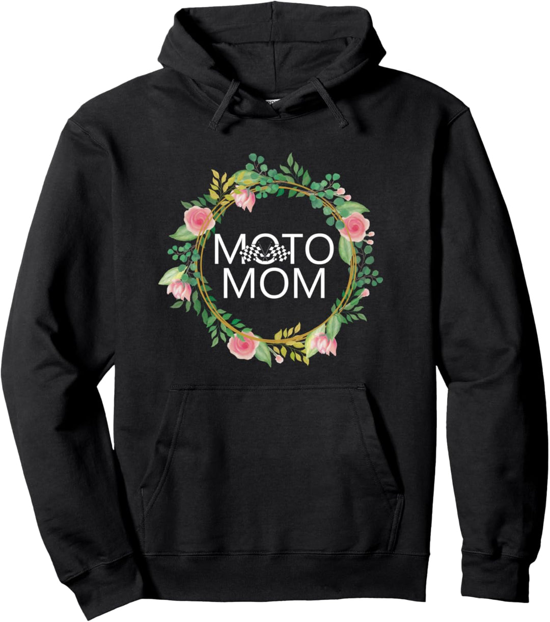 Moto Mom Blumen Extremsportlerin Offroad Dirt Bike Biker Pullover Hoodie