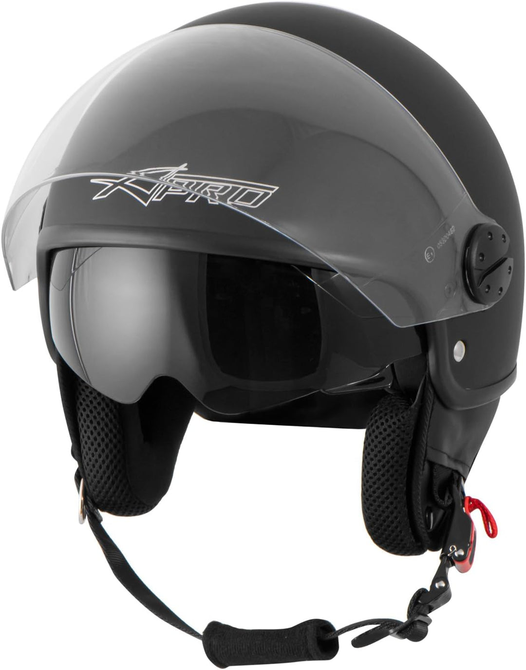 Motorradhelm Motorrad Roller Jet Helm Innensonnenblende 2 Viser SonicMoto 59 cm (L) Matt Schwarz, 59