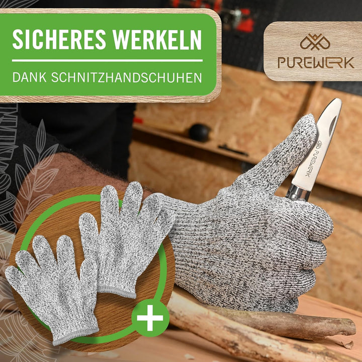 Schnitzmesser Kinder ab 6 Jahre [mit abgerundeter Spitze] - klappbares Outdoor-Taschenmesser mit Hol