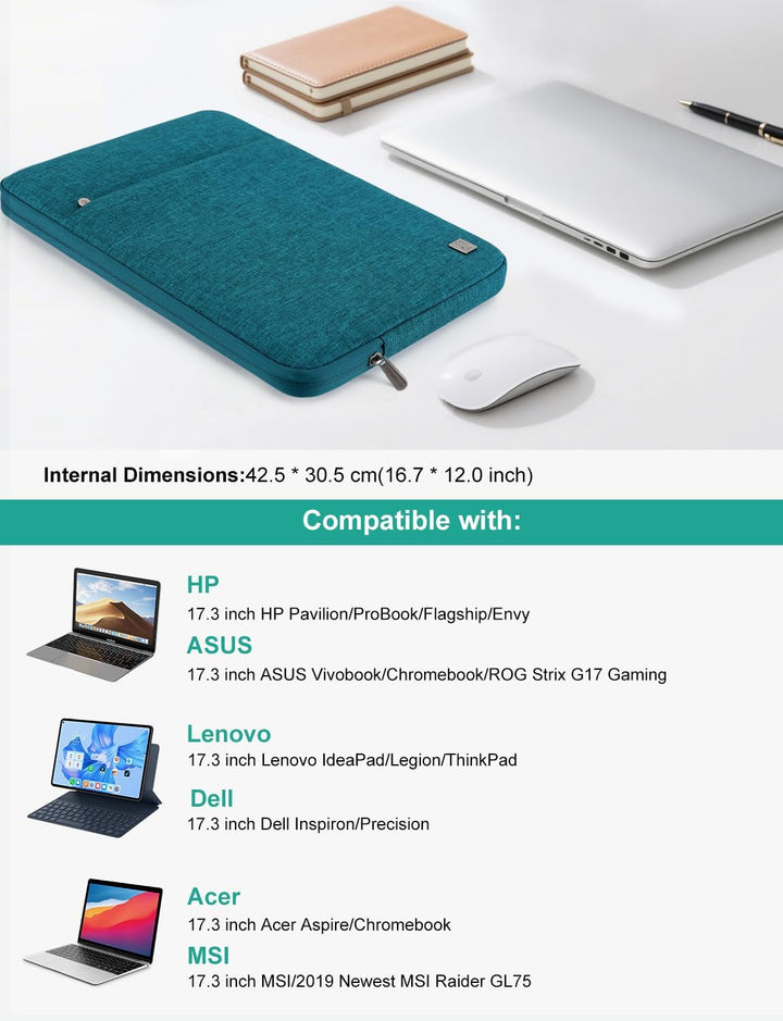 DOMISO 17 Zoll Wasserdicht Laptop Sleeve Case Notebook Hülle Schutzhülle Tasche Laptoptasche Schutza