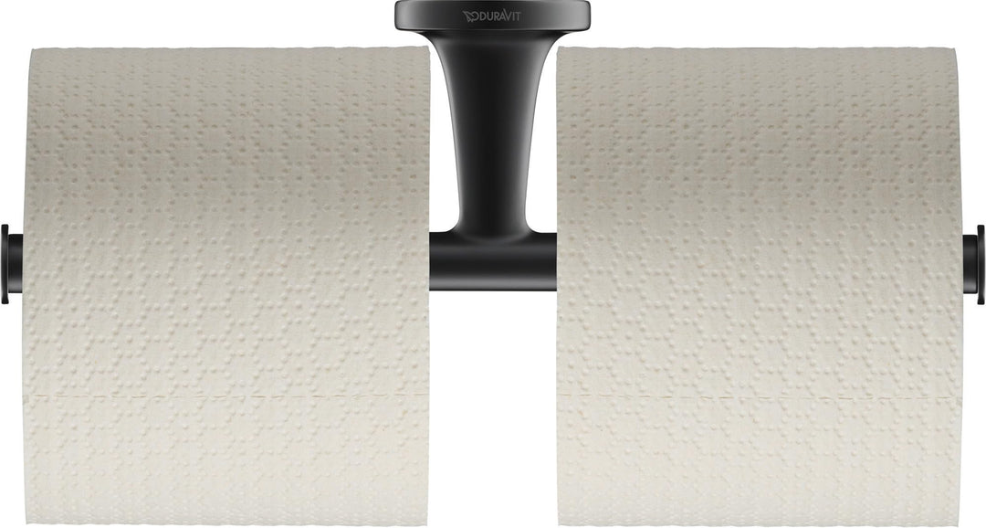Duravit Papierrollenhalter Starck T, für 2 Rollen, Wandmontage, Schwarz Matt ohne Deckel für 2 Rolle
