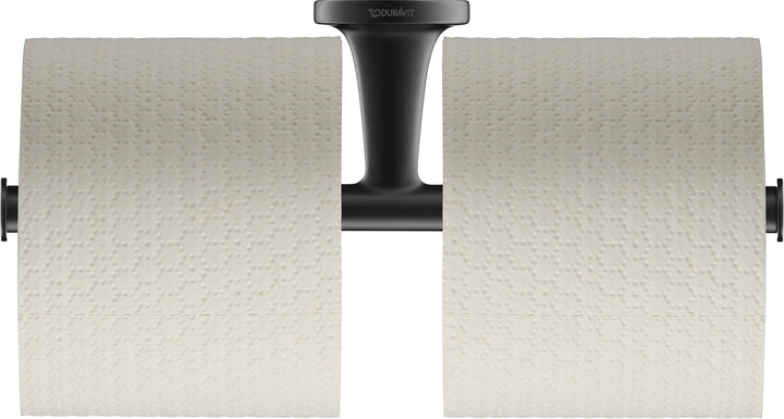 Duravit Papierrollenhalter Starck T, für 2 Rollen, Wandmontage, Schwarz Matt ohne Deckel für 2 Rolle