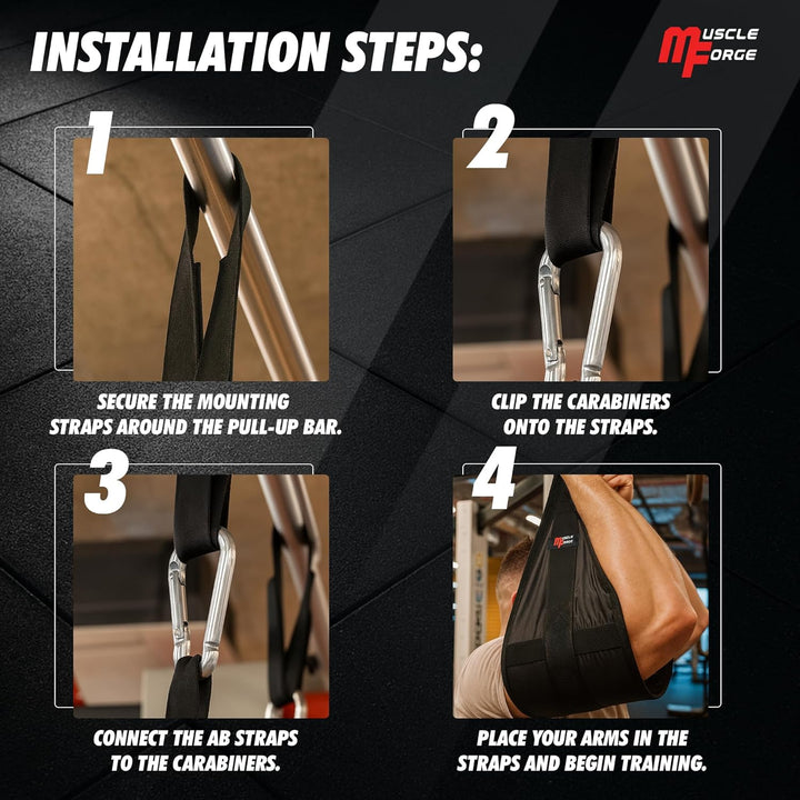 MuscleForge® Bauchmuskelschlaufen für ABS-Muskeltraining, Armschlaufen für Bauchtraining, AB Straps