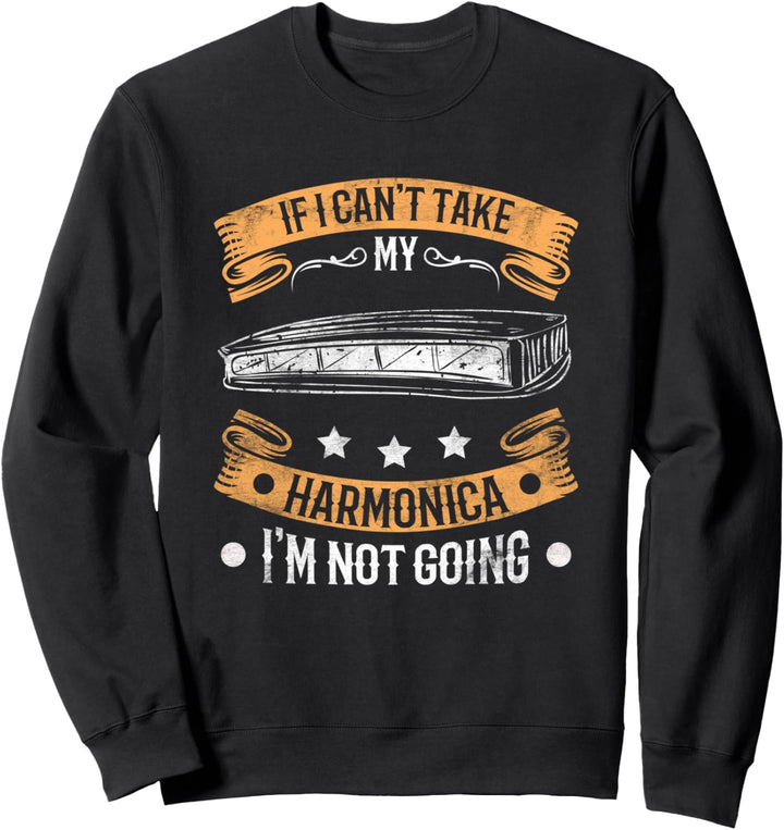 Lustiges Mundharmonika Harmonika Musikinstrument Musiker Sweatshirt