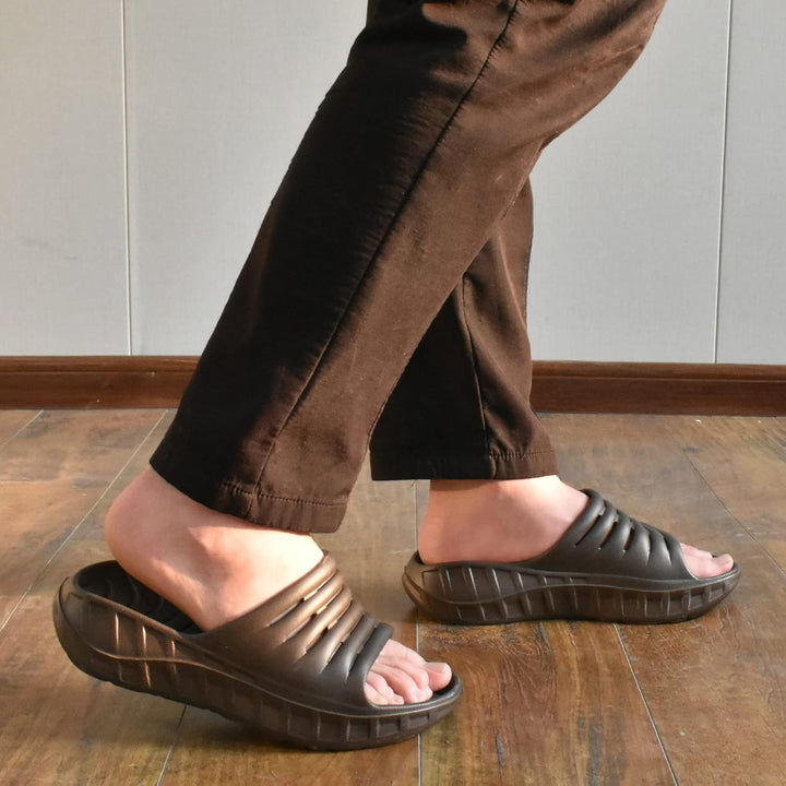 KuaiLu Recovery Sandalen Herren Bequeme Plantarfasziitis Schlappen Orthopädische Offene Zehen Männer