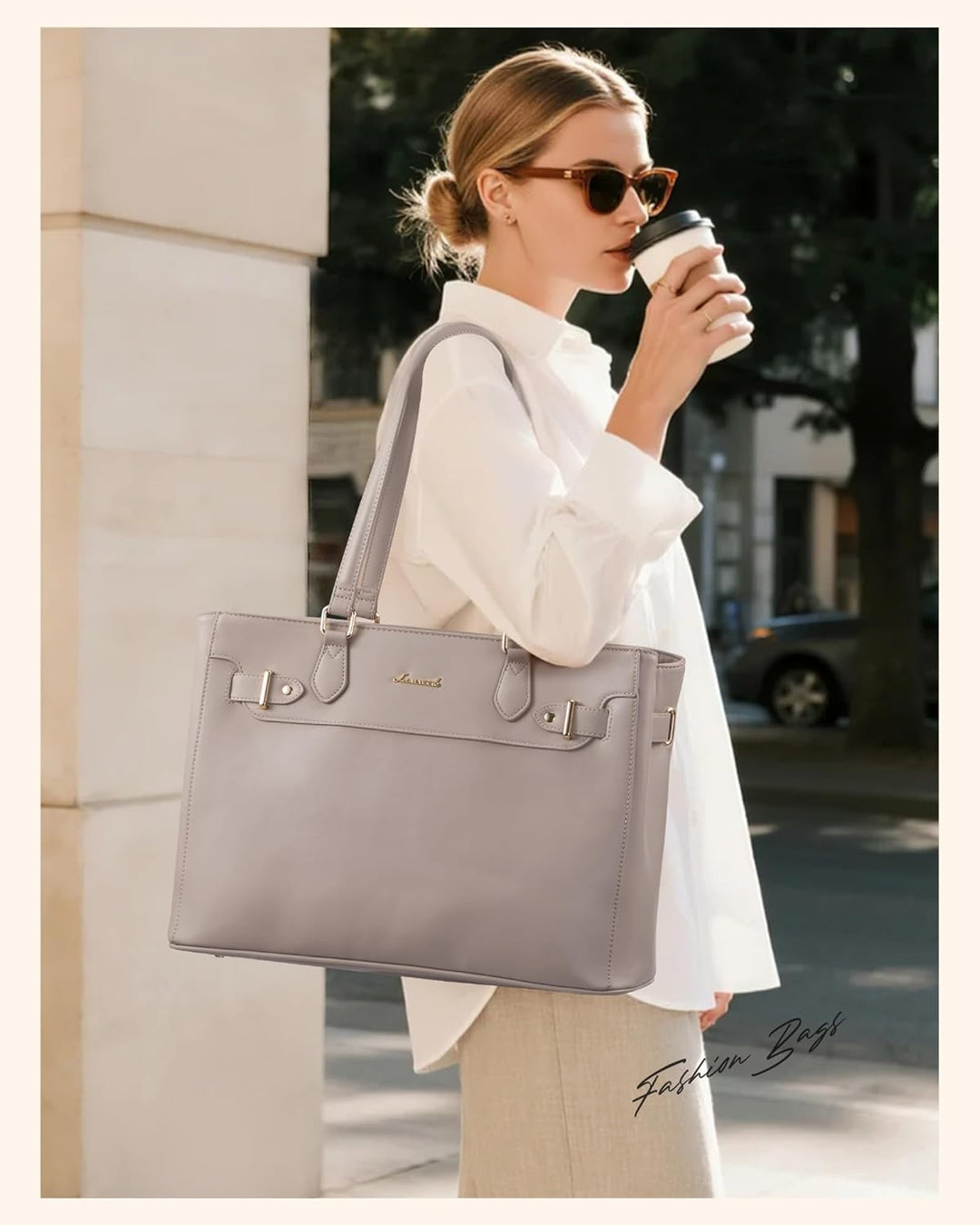 LOVEVOOK Handtasche Damen Mittelgross, 15,6" Shopper Tasche Arbeitstasche Elegant Laptoptasche Gross