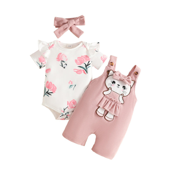 Baby Mädchen Kleidung Outfits Herbst Winter Niedlich Liebe Druck Strampler Cartoon Bär Overalls Hose