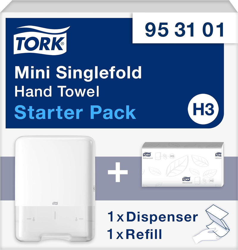 Tork Mini Singlefold Handtuch Starter Pack 953101, Image Design - H3 Singlefold/C-fold Elevation Des