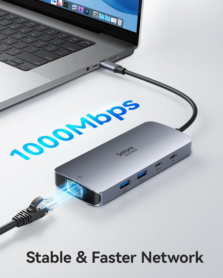 USB C Docking Station Dual Monitor, 8 in 1 Laptop Docking Station Triple 4K Display DockingStation m
