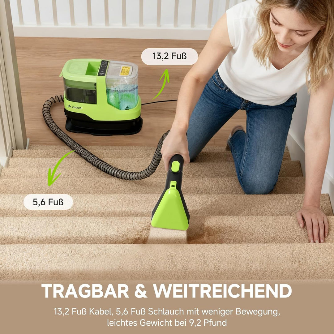 Polsterreiniger Gerät mit Heissdampf & 17KPa - 1800W Waschsauger Teppichreiniger mit Sprachfunktion