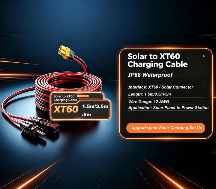 Solar auf XT60 Ladekabel 3,5m 12FT 12AWG Solarkabel 4mm2 Wasserdich Kompatibel mit Ecoflow Delta Pro