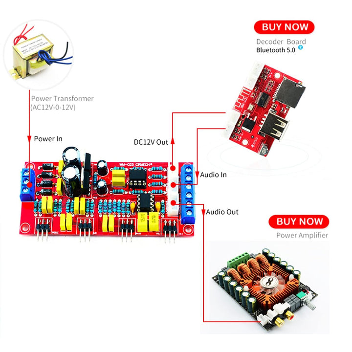 WM-065 Amplifier Preamp Board, HIFI Audiophile Tone Board NE5532 Potentiometer Extension Board DIY K