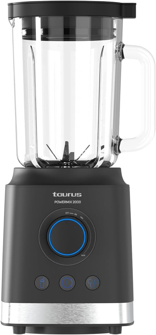 Taurus - Hochleistungs-Mixer mit 2000 W | Glaskanne 1,8 l | abnehmbare Edelstahlklingen | 2 automati