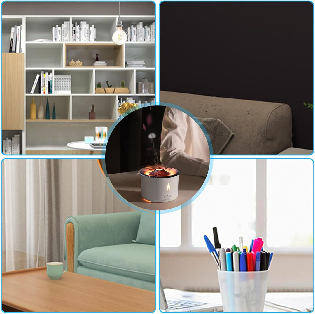 Vulkan-Luftbefeuchter Flammen Aroma Diffusor, 360ML Volcano-Diffuser Luftbefeuchter Schlafzimmer,Gro