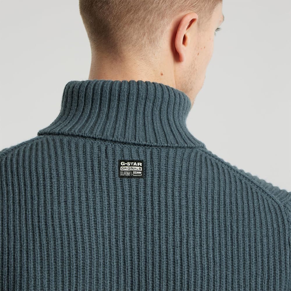 G-STAR Herren Essential Turtle Knitted Pullover Knits, Grau (Axis D23732-d447-5781)