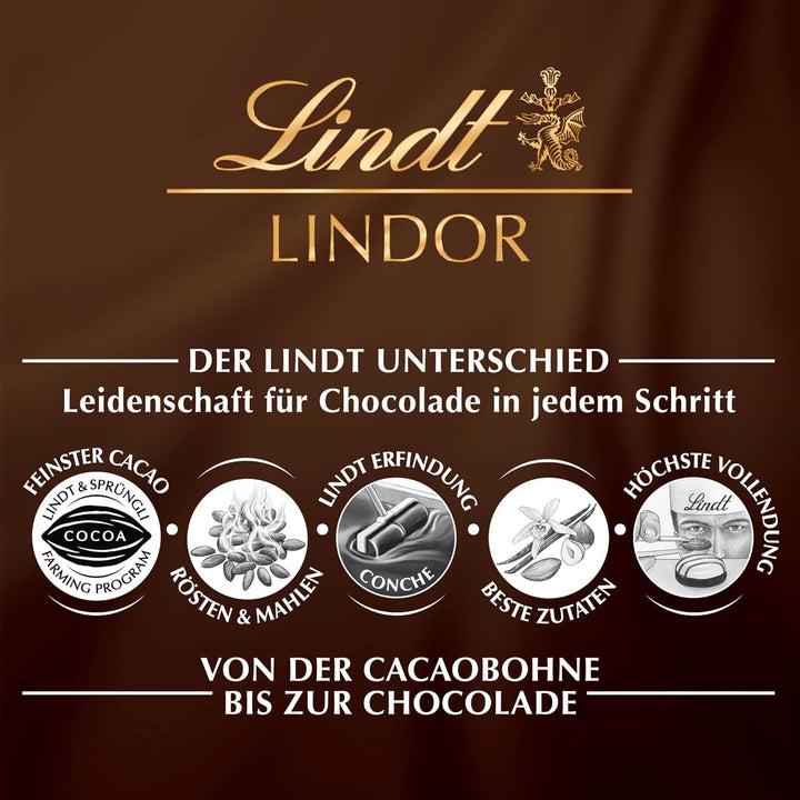 Lindt Schokolade LINDOR Vollmilch| 1363 g | ca. 109 Schokoladen Kugeln Milch-Schokolade mit zartschm