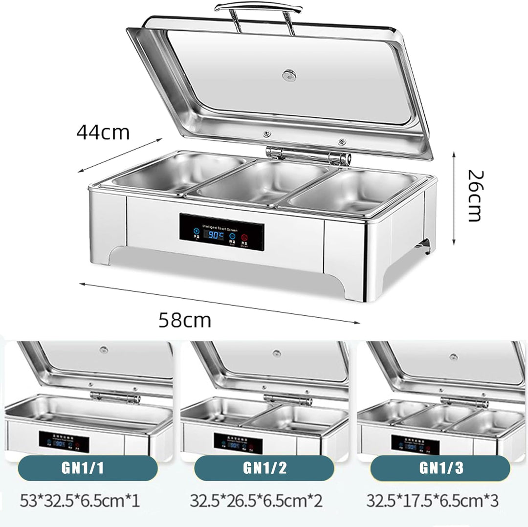 9L Chafing Dish Elektrisch, Speisenwärmer Elektrisch Gastro, Kommerziell Wärmebehälter für Essen mit