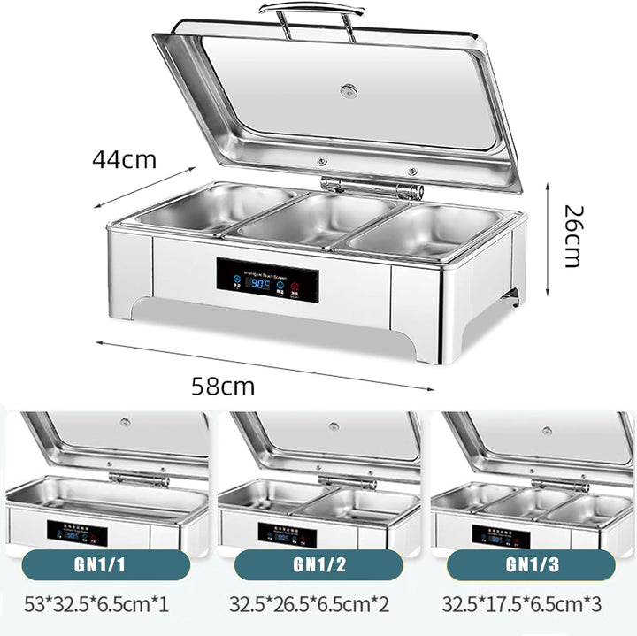 9L Chafing Dish Elektrisch, Speisenwärmer Elektrisch Gastro, Kommerziell Wärmebehälter für Essen mit