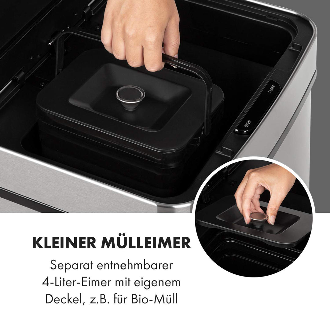 Klarstein Royal Trash Sensor-Mülleimer, 72 L Volumen in 4 Behältern, Restmüll & Recycling-Abfälle: 4