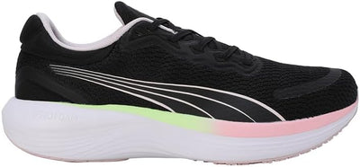 PUMA Unisex Scend Pro Strassen-Laufschuh 38 EU Puma Black Frosty Pink Speed Green Puma White, 38 EU