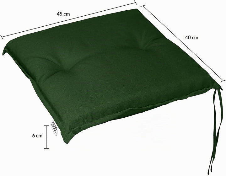 DETEX® Sitzkissen Stuhl 4er Set Wasserabweisend 45x40cm Befestigungsriemen Waschbar Reissfest Stuhlk