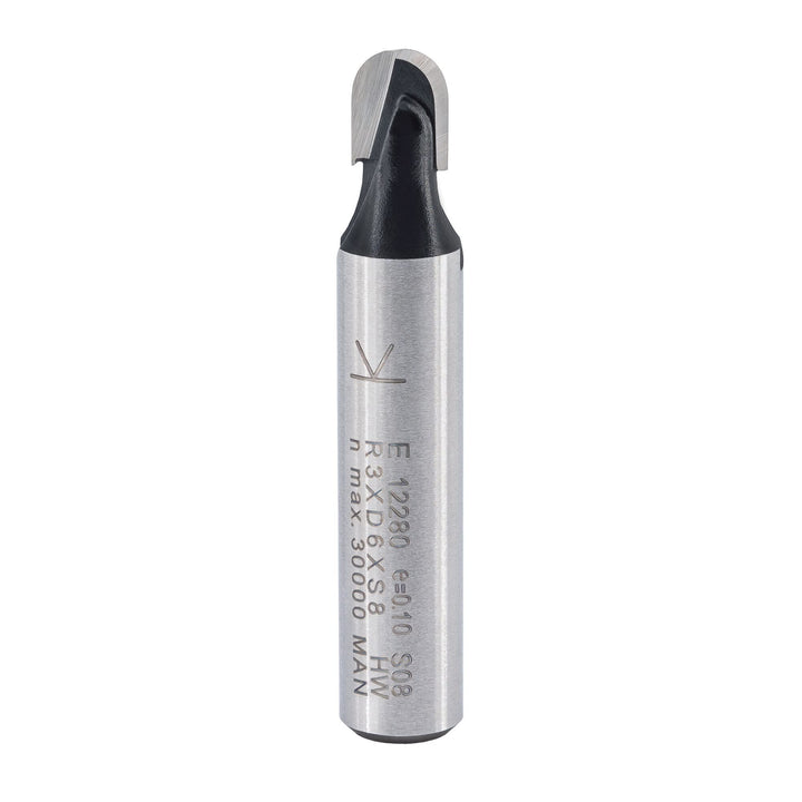 ENT 12280 Hohlkehlfräser HW, Schaft (S) 8 mm, Radius (R) 3 mm, Durchmesser (D) 6 mm, NL 6 mm, SL 32