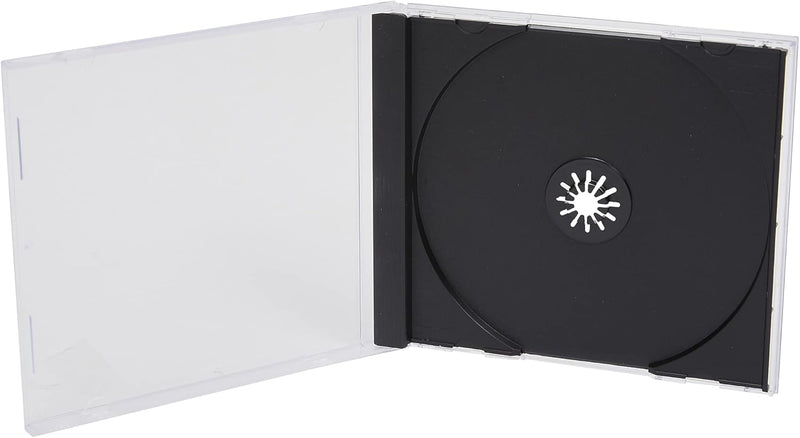 Transparente CD- / DVD-Hüllen (10,4 mm) mit schwarzer Hinterseite (25-er-Packung)