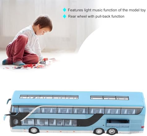 Elektrische 1:50 Legierung Doppeldecker Schulbus Zurückziehen Bus Fahrzeuge Auto Modell Set Spielzeu