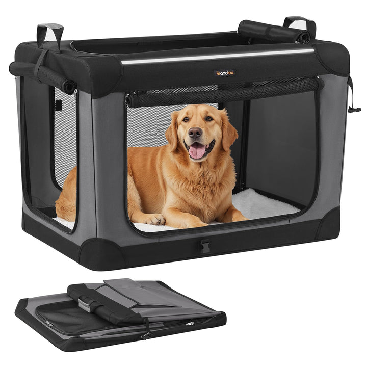 Feandrea Hundebox faltbar, 91,4 cm Transportbox für grosse Hunde, Hundetasche, Oxford-Gewebe, mit 4