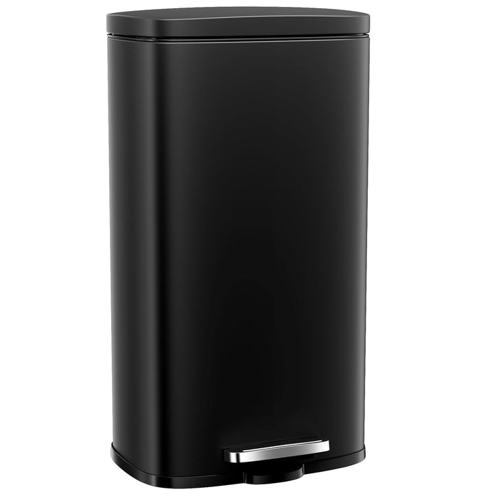 Clevich Mülleimer 50L aus Stahl, Abfalleimer, Tretmülleimer mit Soft-Close Deckel, Fusspeda, abnehmb